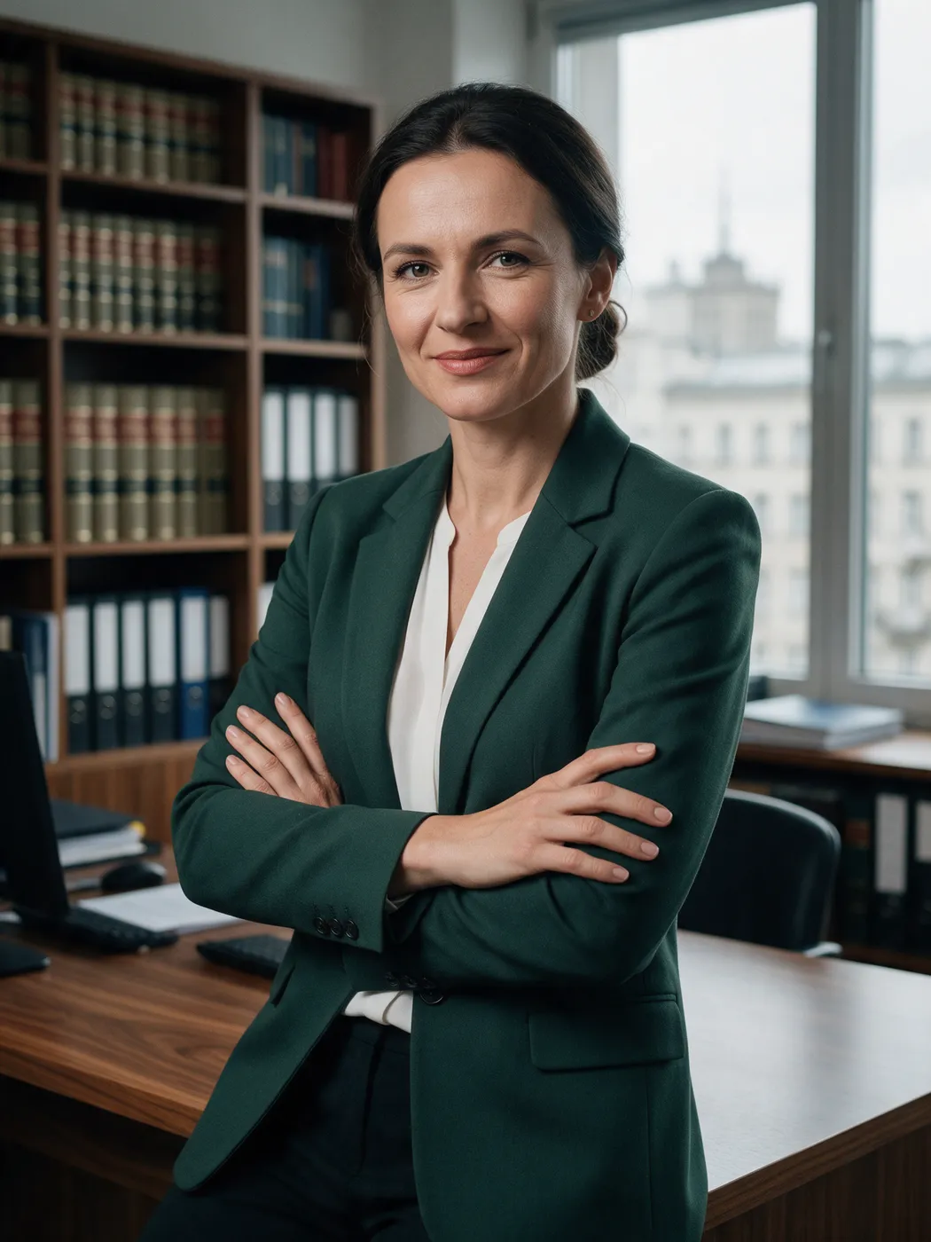 Właścicielka kancelarii doradczej w swoim biurze