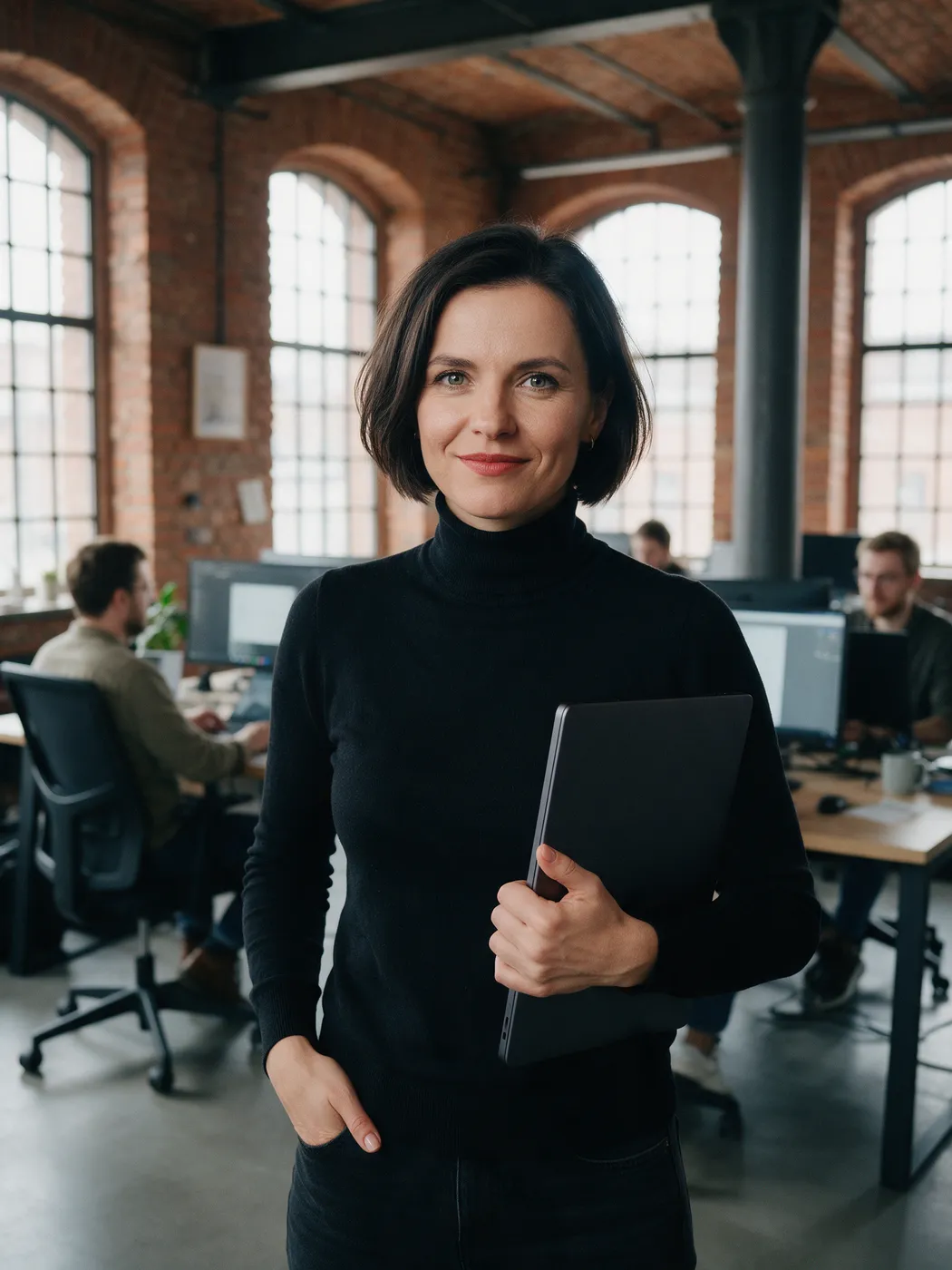 Współzałożycielka firmy technologicznej w biurze zespołu